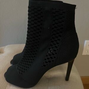 Charles David Peep toe sock bootie heel